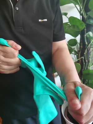 손끝 질감 녹색 니트릴 장갑 산업용 작업 중장비 보호 장갑 내화학성 안전 장갑