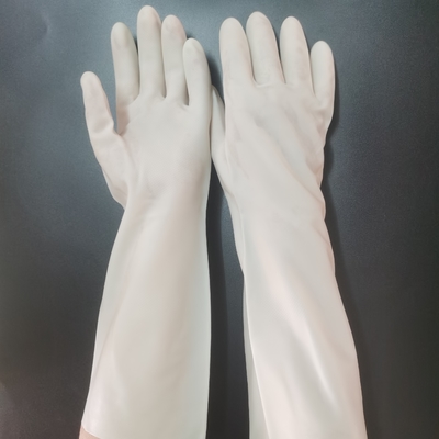 하얀 니트릴 식기 세척 장갑 38 센티미터 세대 무리짓지 않은 마무리  초장축 커프스