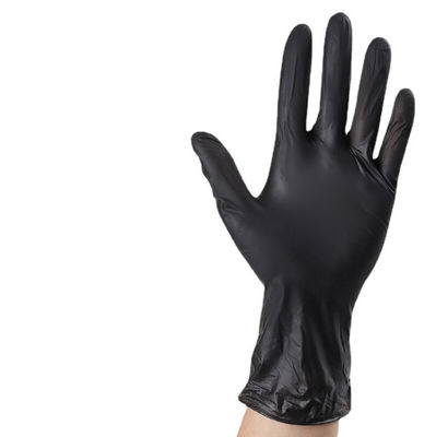 AQL1.5 Black Disposable Nitrile Gloves 240 Mm Acid Resistance Protective Gloves for Industrial Chemical Handling Safety