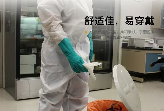 라텍스 없는 녹색 니트릴 손수갑 CE 산업 안전 인증